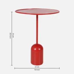 trevi furniture Capri Metal End Table Red Finish image 2