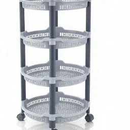 swami round basket trooly Plastic Kitchen Trolley-picture-18