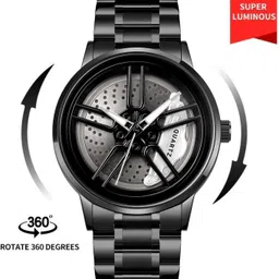 empero 3D Rotating Spinning Watch Quartz Men Rim Car Wheel Watches Analog Watch - For Men Wheel Watch image 5