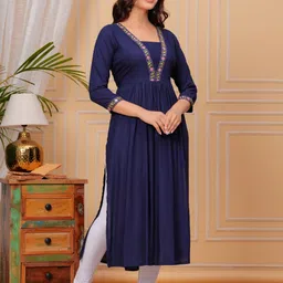 tantanatan Women Embroidered Viscose Rayon Straight Kurta-picture-20