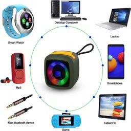 VOIZO Rechargeable Portable Bluetooth Speaker | Hands-Free Calling & Built-in Mic 5 W Bluetooth Home Audio Speaker image 2