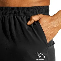 ss fashion Solid Men Black Sports Shorts image 3