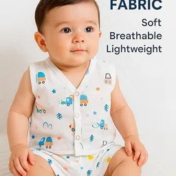 minku creations Organic Muslin Button Jhabla & 5-Layer Nappy Set –Ultra-Soft & Breathable Baby image 5