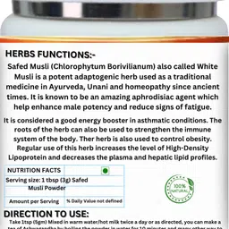 secure healthcare Sfido Safed Musli Natural & Pure Root Powder image 5