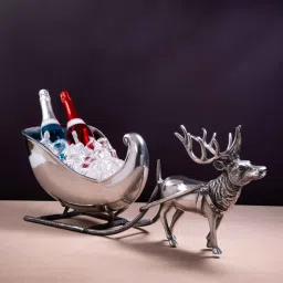 Gibox Reindeer Carriage Wine Cooler Ice Cube Bucket Beer Wine Chiller Barware D cor image 1