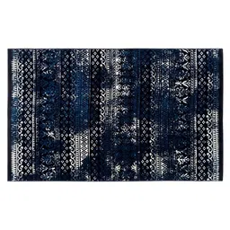 modefe Blue Abstract Nylon 3 ft x 5 ft Machine Made Carpet image 3