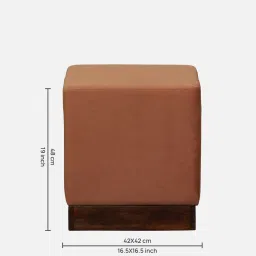 casacraft from pepperfry Claude Fabric Pouffe In Mocha Mousse Colour image 2