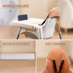 tony stark 2-in-1 Baby Feeding High Chair with Removable Food Tray, Seat Cushion & Footrest image 4