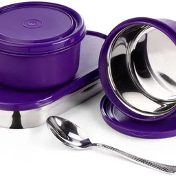 oliveware Box | 2 Stainless Steel Containers | Microwave Safe | Insulated Bag 2 Containers Lunch Box image 2