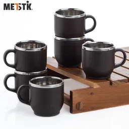 metstik Pack of 6 Plastic Small Tea / Coffee Cup set image 1