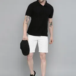 the indian garage co. Solid Men White Chino Shorts image 4
