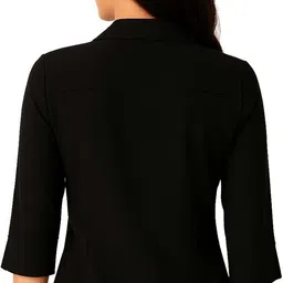 monaim Women Regular Fit Solid Spread Collar Casual Shirt image 2