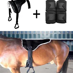 blessing pet product BLESSING COMBO BLACK HORSE RIDING SADDLE WITH FREE BANDAGE 3 M Saddle-picture-15