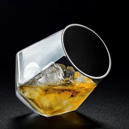 okechuku (Pack of 4) 101_Whisky Glasses, Water Glasses, Hexa Shaped Premium Diamond Cut Shape Glass Set Water/Juice Glass-picture-18