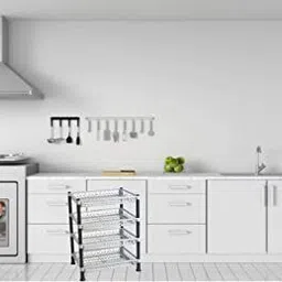 mechon 4 Layer Kitchen Stand Fruits & Vegetable Rack Storage Stand Plastic Kitchen Trolley image 3