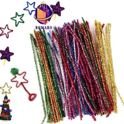 rowaro 100Pcs Glitter Pipe Cleaners ,10 Colors Metallic Pipe Cleaner for DIY-picture-29