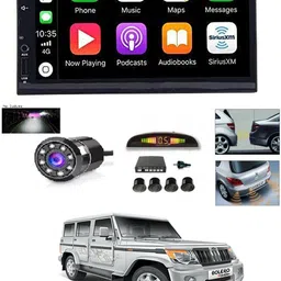 ayw 7 INCH Full Double Din Car Screen Stereo Media Player Audio Video Touch Screen Stereo Full HD with MP3/MP4/MP5/USB/FM Player/WiFi/Bluetooth & Mirror Link with Back Rear Camera & Black Sensor For Bolero Car Stereo image 1