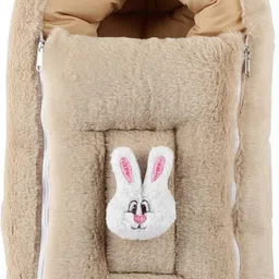 wearaxe Velvet Baby Carry Bed & Sleeping Bag for Newborns (0–6M) – Beige Bunny Sleeping Bag-picture-47