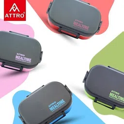 attro Meal Time Airtight & Leakproof 2 Containers Lunch Box image 5