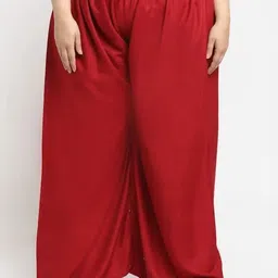 zonpik Women Regular Fit Red Viscose Rayon Trousers image 3