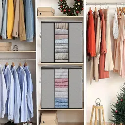 tazomi 90L Foldable Clothes Storage Organizer Bags with Large Clear Window for Clothes Storage Box image 5