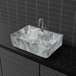 nekstone Wall Mount basin & tebal top basin Ceramic Wash Basin Glossy 752(12x16x5 inch) Table Top Basin image 2