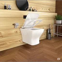 moro ARCELIA Wall Hung Western Toilet|Ceramic Wall Mounted Commode with Soft Close Seat Cover Western Commode image 3