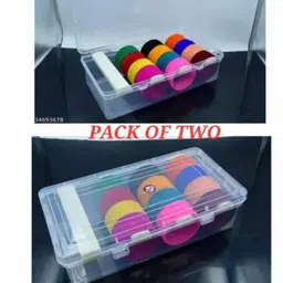 inab Durable Stackable Plastic Utility Storage Container – Transparent Chudi Organizer For Storage Vanity Box image 2