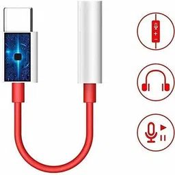 shopy White Type-C to 3.5 MM Audio Jack Adapter Converter Phone Converter image 2