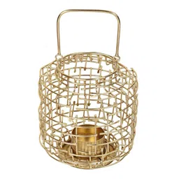 de maison decor Basketweave Gold Tea Light Holder image 4