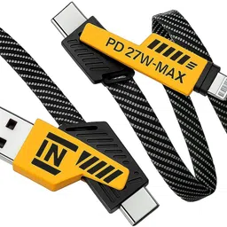 RAM AVTAR LTD 4-in-1 Cable 1 m Fast Charging Cable 65W/40W/27W/20W, USB/Type-C to Type-C, Micro USB & Lightning-picture-41