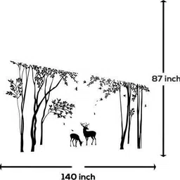 nnk decor Size:(140 x 87 Inches) Deer In Forest Wall Stencil Painting for Home Decor DEER Wall Stencil Stencil image 4