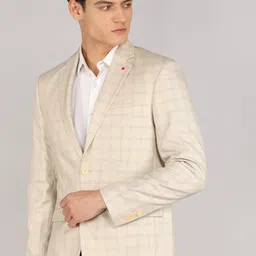 raymond Men Checkered Single Breasted Formal Blazer image 3