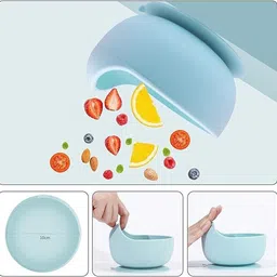 kitchenwiz Baby Feeding Bowl & Spoon Set, Silicone Suction Baby Bowl,Soft Spoon for Toddler - Silicone image 2