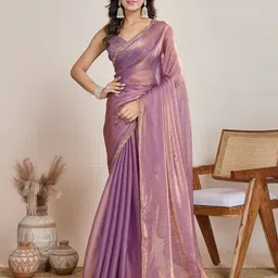 flutefashion Solid/Plain Bollywood Silk Blend Saree-picture-12