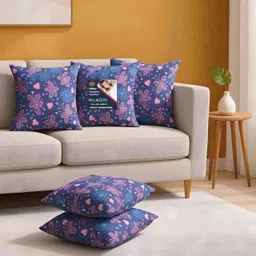 villagers Microfibre Cushion Pack of 5 Geometric Premium Cushion Set | (16x16 inch)-picture-23