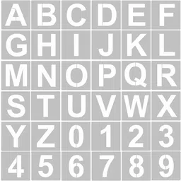 dequera 36Pcs Alphabet Letter Stencils Plastic Alphabet Number Drawing Template Stencils Reusable Painting Stencil Art Templates DIY Craft Stencils for School Projects Scrapbooking Journaling Card Wood Decor Stencil image 1