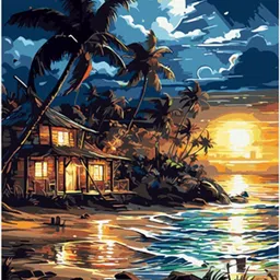 trexee DIY Acrylic Paint by Numbers Kits for Adults and Kids Beginner Landscape Beach Oil 16 inch x 20 inch Painting-picture-11