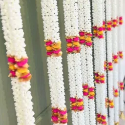 playful stitches Home Entrance White & Red Handmade Toran image 4