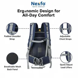 nexfo gets better Large 45 L Laptop Backpack ✨ Top Hiking Backpacks for Every Adventure ✈️✅ | Durable, Stylish & Spacious ⭐♻️ image 3