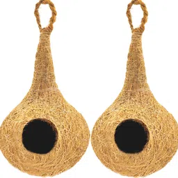 NATURAL BIRD NEST WITH HANGING HOOKS U CAN PLACE ANYWHERE Bird House-image-9