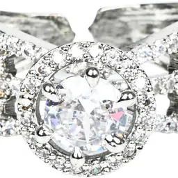 unity bond 925 Silver Adjustable AD Diamond Ring for girls Silver Diamond Silver Plated Ring image 3