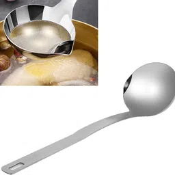 shyames enterprise Stainless Steel Oil Separator Soup Ladle Disposable Stainless Steel Olive Spoon-picture-16