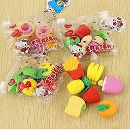 3 x Packet Cute Eraser Fruit Style Eraser Set Kids School Boys Girls Pack of 12 Eraser-image-62