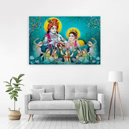 zrintly 91 cm Lord Radhe Krishna (Posters-90 cm X 60 cm) Self Adhesive Sticker-picture-12