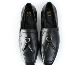 Monkstory Tassel Loafers with Rose-Gold Bit – Black Loafers For Men image 4