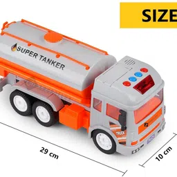 ivee international Construction Tanker Truck Toy with Light & Sound, Friction Powered Push and Go image 2
