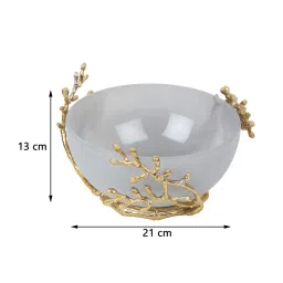 de maison decor Vincent Glass Bowl in grey & Gold image 2