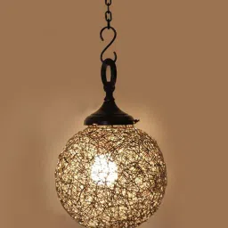 craftter Wired Silver Metal Pendant Hanging Light image 1