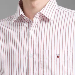 louis philippe Men Slim Fit Striped Spread Collar Casual Shirt image 5